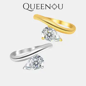 【914-CS】Valentine's Flash 1CT Vintage Luxe Twisted Teardrop Synthetic Moissanite Ring