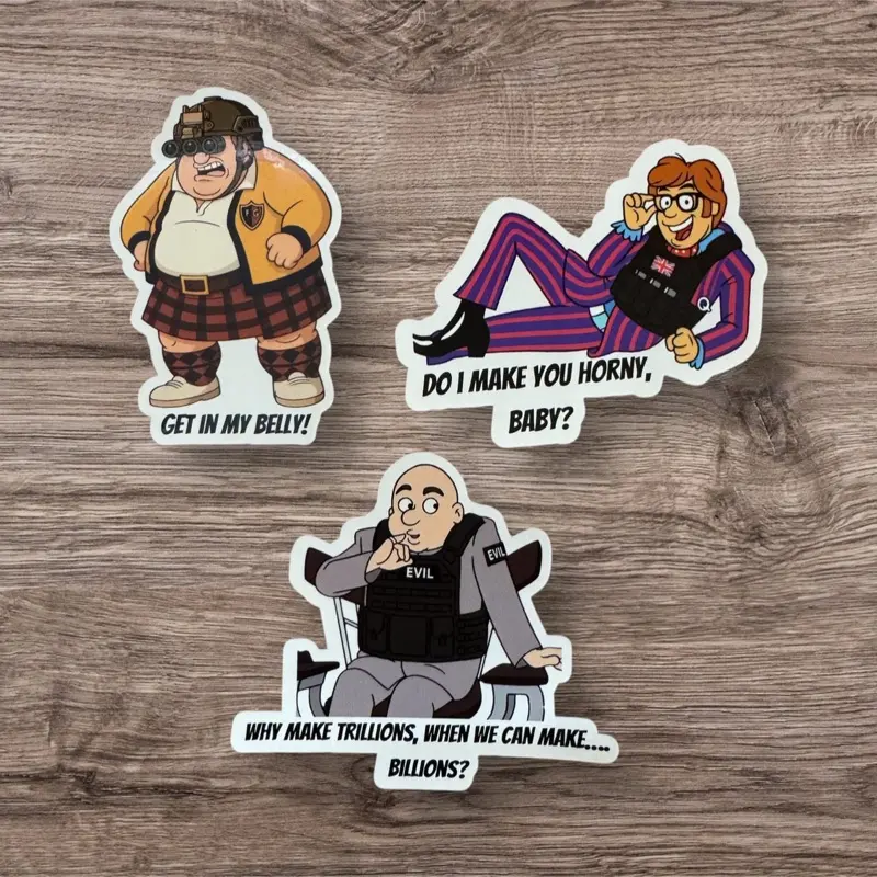 Austin Powers Sticker Pack - Includes Iconic Characters with Famous ...