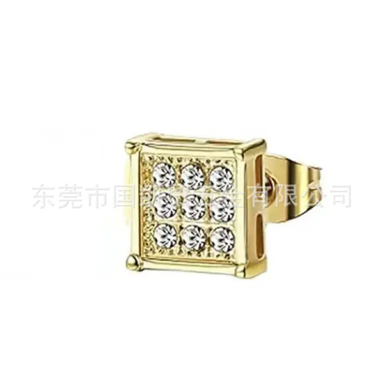 Single gold earring 6mm9 drill