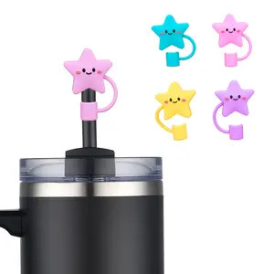 Stellar Sippers Topper: 4-Pack Reusable Star-Shaped Straw Caps for 30&40oz Cups! Sip with Style and Convenience, Perfect for Your Favorite Large Tumblers! Drinkware Bottles straw tip