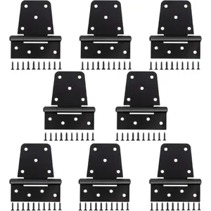 3-1/2" Heavy Duty Gate Hinges, 8 Pack Black Iron T Hinges for Shed Door Barn Wood Fence, Comes With 144PCS Installation Screws