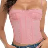 Women's Vintage Retro Boho Lace Corset Top - Cute Cowl Neck Bustier, Front Buckles, Adjustable Straps, S-Size Shapewear for Party, Wedding, Birthday Nights