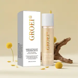 Sunglaze Sheer Setting Mist Facial Deluxe Sunscreen SPF 50, Weightless, Fast Drying, Hydrating, Ultra-Fine Setting Spray, Made With Hyaluronic Acid, Sets Makeup For A Hydrated, Dewy Finish