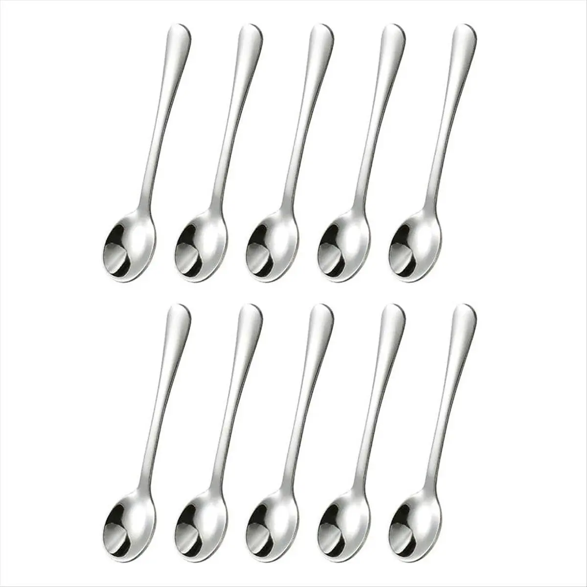 10 PCS Condiment Spoons Stainless Steel Mini Spoons 3 Inches Cute Small Spoons Silver Tiny Spoon for Powder Spices Jars