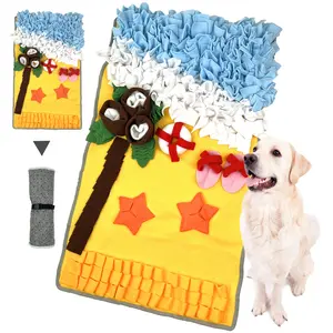 Pet Snuffle mat Ocean Beach Style, Dog Cat Slow Feeder Training Toy, Easy Clean Indoor Interactive Stress Relief