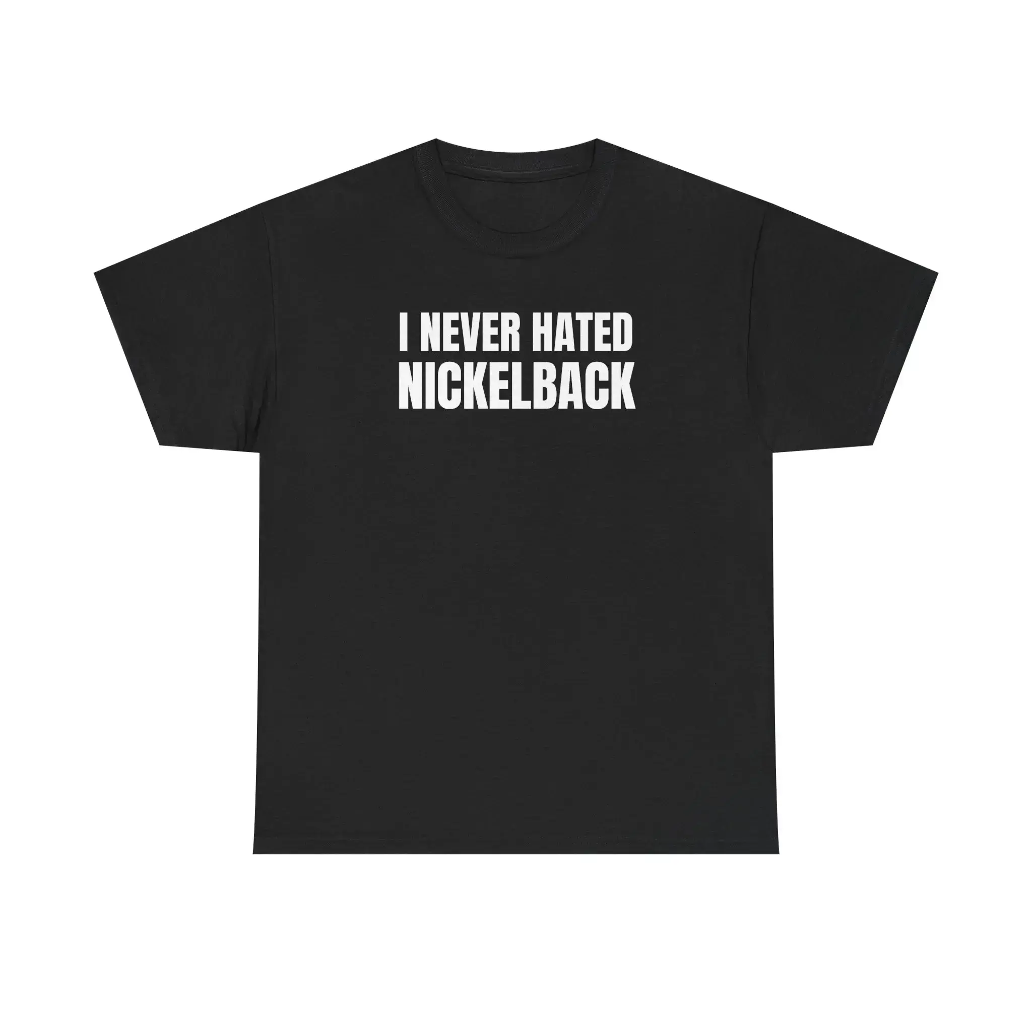 I Never Hated Nickelback Unisex Heavy Cotton Tee - Fitted Short Sleeve Crew Neck Rock Shirt for Men and Women - Early 2000s Punk Rock Music Band Gift - Casual Minimalist Streetwear Topwwzz