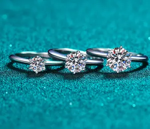 #20 (Classic 1/2/3CT) 925 Sterling Silver Synthetic Moissanite Ring