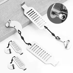 Portable Door Lock Stainless Steel Safety Lock Free Installation Compact Lightweight Bolt Lock Suitable for Hotels Dorms Apartments Travel Privacy Lock