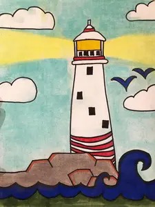 Add-On Art Project - Ocean Lighthouse L1 (ages 4+) Dot Guides Roll for Step-by-Step Learning & Motor Skills Enhancement