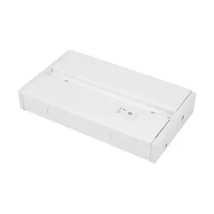 LED 5 Complete Undercabinet Hardwire box with On/Off rocker switch, White