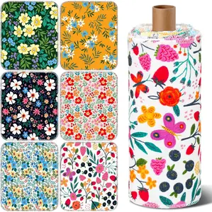 30 Pcs Reusable Paper Towels Rolls Kitchen Towels Bulk Washable Paperless Cloth Cotton Hand Napkins with Cardboard Reusable Napkins for Kitchen Bathroom(Floral,10 x 12 in)