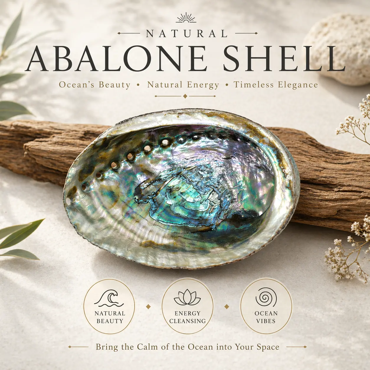 Natural Abalone Shell Smudge Bowl | 4 to 5 inch | Sage Smudging Decor