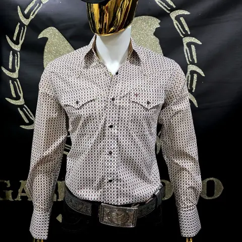 Western Shirt  Aztec Print Man Long Sleeve Shirts Menswear Tops