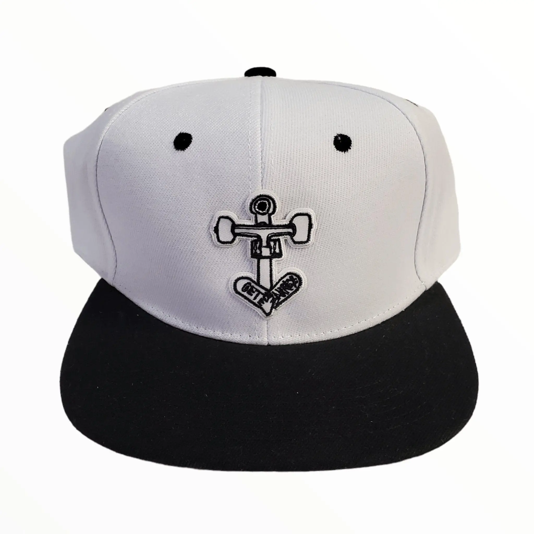 Skateboard Anchor Snapback White/Black