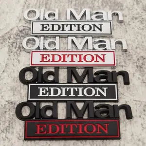 Old Man Edition Metal Emblem Badge Sticker Decal for Car Truck Fits Fender or Rear Tailgate Bumper Stickers