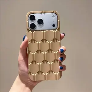 3D Honeycomb Back Cover High-Tech Anti-Drop Protective Case Compatible with IP 13, 14, 15, 16, 17 ProMax Models