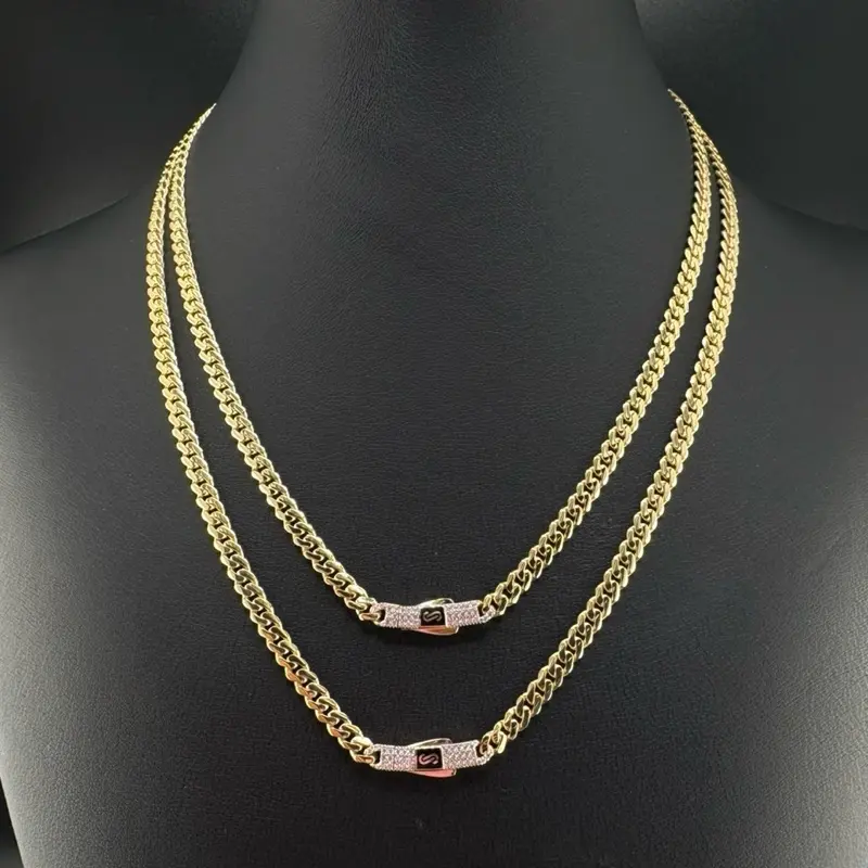 14k Gold Monaco Chain - 4mm Thick, 16-18in Length, Fine Carat Gold Jewelry Accessory 14k Gold Monaco Chain - 4mm Thick, 16-18in Length, Fine Carat Gold Jewelry Accessory