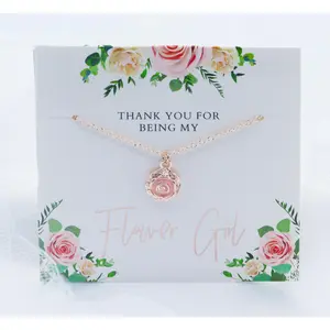 Flower Girl Necklace Gift Set - Elegant Design with Floral Accents and Comfortable Fit- Perfect Gift- Wedding Jewelry