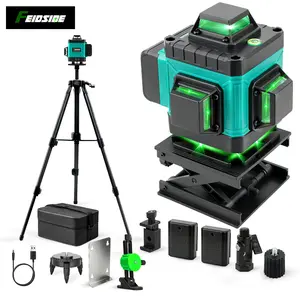 360° Self-Leveling 16-Line Green Laser Level Kit, Jobsite Tough For Framing/Tiling/Landscaping, 2*3000mAh Rechargeable & 39" Tripod,Digital display, Remote control function,High-Visibility Beam, Unique Holiday gifts, Tool Box Included.