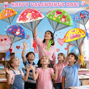 LQYoyz 28Packs Valentine's Day Gift Toys Stocking Stuffers for Kids Mini Parachute Toys Christmas Themed Design with Card Flying Game