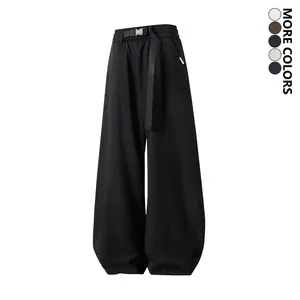 Men’s lightweight straight-leg casual pants with an elastic waistband design, solid color, stylish and versatile—suitable for everyday outings and outdoor activities.