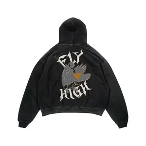 Fly High Gray Vintage Hoodie | Haikyuu Anime Hoodie Streetwear Oversized Fit Graphic Vintage Gift, Gift For Fan Anime