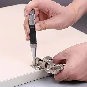 Automatic Center Punch with 1 Replacement Tip, 1 Count Adjustable Center Hole Punch Marker, Spring Loaded Drill Center Hole Punch, Adjustable Mechanism, Specialty Hand Tools