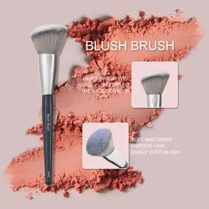 BK A507 Hot Blush Brush for Powder and Liquid Blush - Soft and Luxurious Multicolor Available Precise Application Makeup Bristle Handle Oval Brush