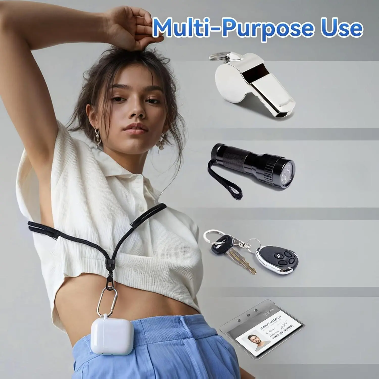 Adjustable Fabric Cellphone Strap with Metal Components - Convenient Design Phone Accessory, Hands-Free Crossbody/Wrist Lanyard for Concerts, Walking, Easily Charge Phone, Compatible with Most iPhone/Android Smartphones