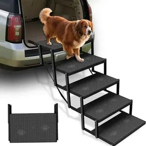 Dog Stairs for Car,Upgraded Load-bearing 5-Step Dog Car Stairs, Portable Pet Steps for Large Dogs