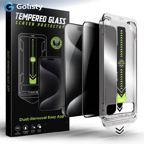 9H Tempered Glass Privacy Screen Protector for iPhone Cellphone Devices, 28° Anti-Spy, Full Coverage, Anti-Scratch, Durable, Shockproof, Safety-Focused, Easy Bubble-Free Installation