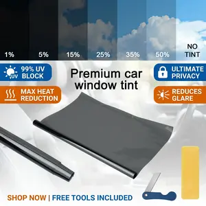 3M/6M Car Window Tint Film Roll, 1%-50% VLT, 99% UV Block, Heat Control Anti-Glare Scratch Resistant Sun Shade Film for Car Windows, Home Office Glass accessories, Cars Accessories, Car Stuff Privacy Window Sunshade privacy film carbon