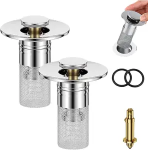2 PCS Universal Bathroom Sink Stopper Drain Strainer，anti-clogging sewer plug