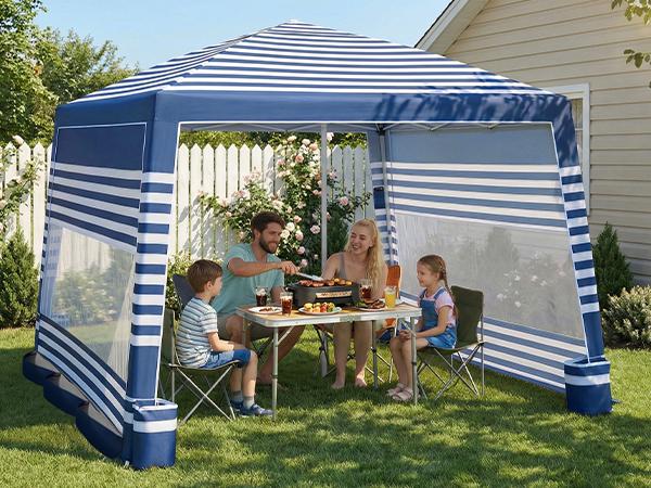 Beach Cabana, 8 * 8FT Beach Tent UPF50+ Protection, Easy Setup Beach Canopy Wind Resistant ,Compact Beach Shade Foldable Beach Tent Sun Shelter, Blue White,For Vacations,Summer Outdoor Beach Camping, Family&Friends Beach Cabana, 8 * 8FT Beach Tent UPF50+ Protection, Easy Setup Beach Canopy Wind Resistant ,Compact Beach Shade Foldable Beach Tent Sun Shelter, Blue White,For Vacations,Summer Outdoor Beach Camping, Family&Friends