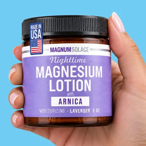Magnum Solace Nighttime Magnesium Body Care Moisturizer Cream with Arnica - Soothing, Deep Relief, Hydrating Single Item for Daily Comfort, 5oz
