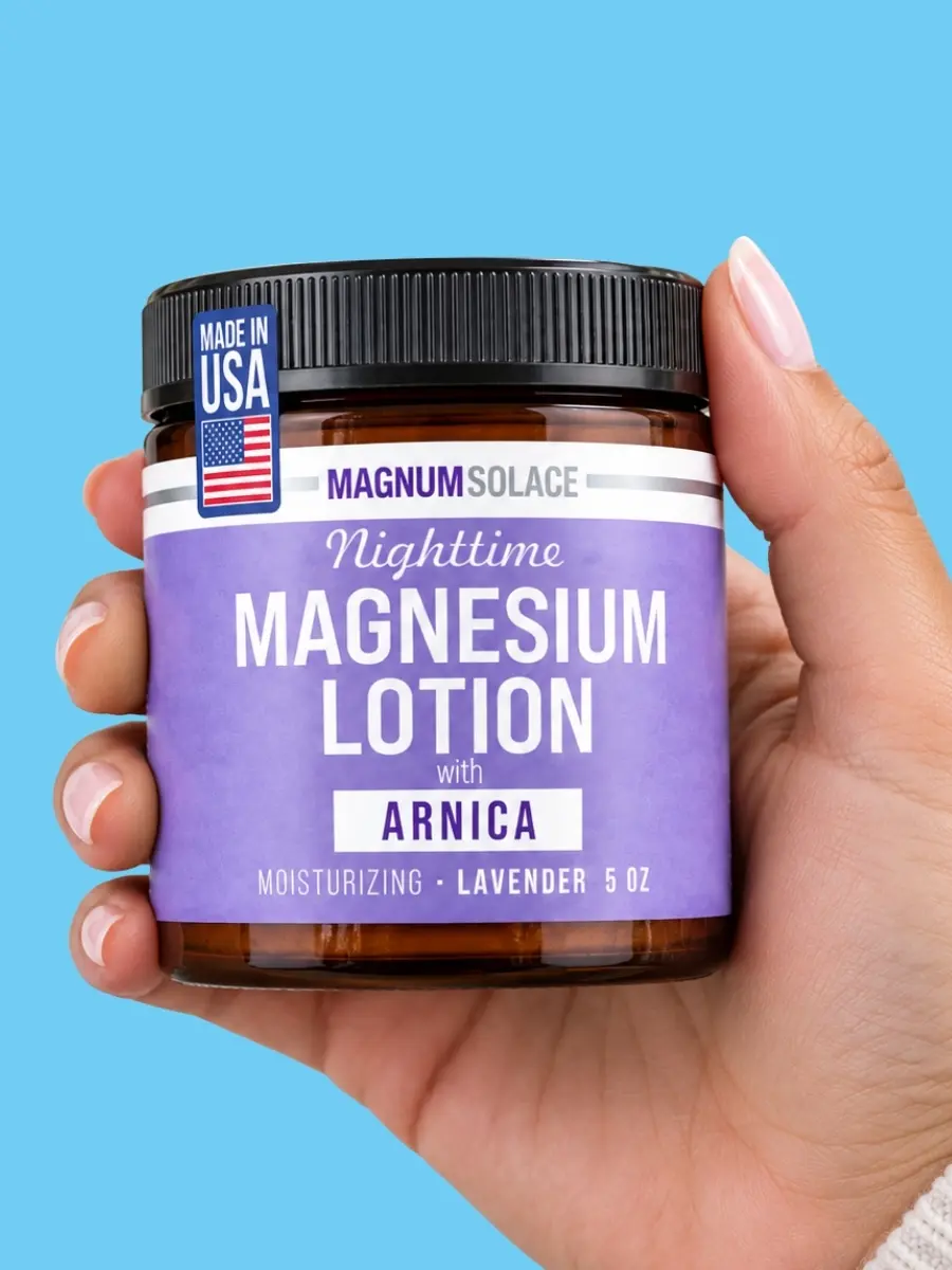 Magnum Solace Nighttime Magnesium Body Care Moisturizer Cream with Arnica - Soothing, Deep Relief, Hydrating Single Item for Daily Comfort, 5oz
