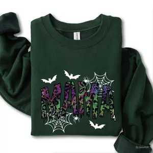 Halloween Mama Shirt, Cute Spooky Mom Tee, Fall Pumpkin Patch Outfit, Matching Family Halloween Sweatshirt