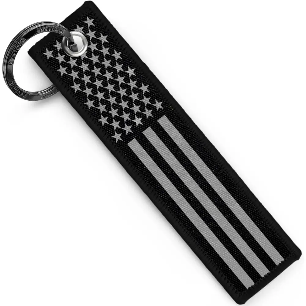 Keychains, Premium Quality USA Flag Blackout Key Tag For Auto,Motorcycle,Backpacks, Gift