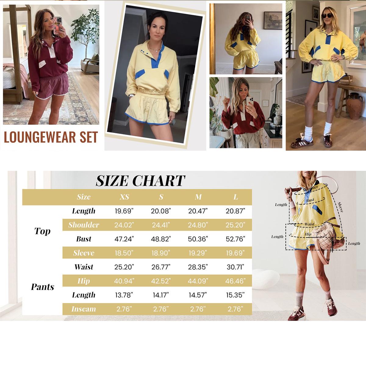 Kingapril Women's Two Piece Short Sets Summer Lounge Sweatsuits Long Sleeve Outfits Travel Tracksuit with Pocket Womenswear Clothes