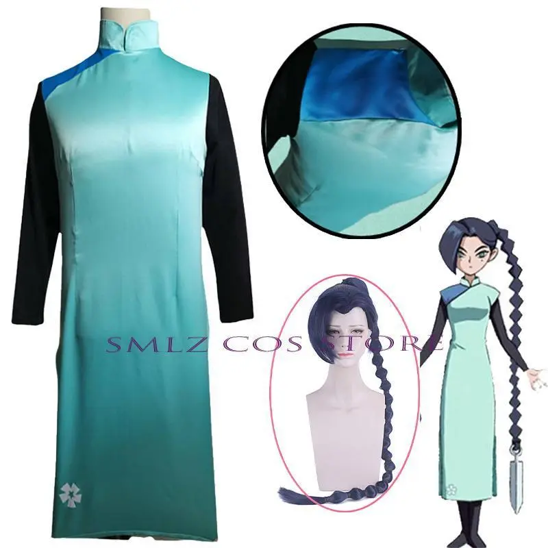 Plum blossom Thirteen Cosplay Anime Scissor Seven Costume Meihua Shisan Dress Socks Qipao Wig Set Halloween Party Play Outfit