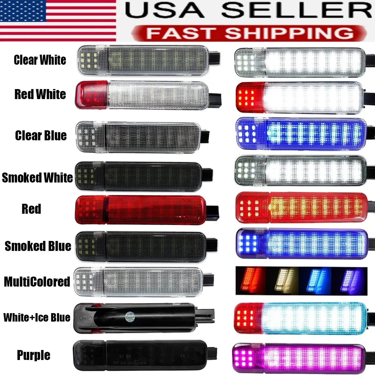 【Father 's Day Gift】LED Door Panel Lights Courtesy Lamps Fit Chevrolet Silverado 1500 2500HD 3500HD Chevrolet & GMC Cadillac Hummer H2