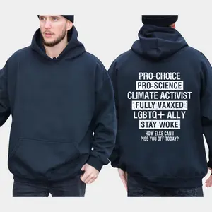 Pro Choice Pro Science Climate Activist Fully Vaxxed LGBTQ Ally Stay Woke Hoodie, Funny Shirts, Liberal Tee, Democrat Tee