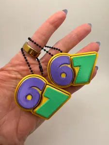 3D Printed “67” Clicker – Number Fidget Clicker Keychain