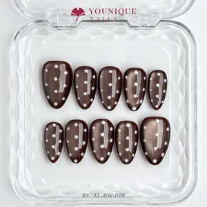 Younique Nails | 10PCS 100% Handmade Press-On Nails | Reusable Colorful Art acrylic stylish 3D