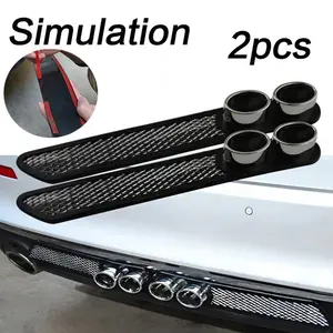 Car Decorative Exhaust Outlet Fake Exhaust Hole Tailpipe Modification Shark Gills Venting Port, Realistic Airflow Simulation Decal