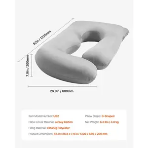 VEVOR Pregnancy Pillow, G-Shaped Maternity Pillow for Sleeping, Full-Body Support Pillow with Removable Washable Cover, Soft and Breathable Pregnancy Body Pillows for Back, Belly, Hips, Legs Relief