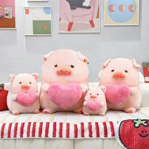 Cute Pink Pig Plush Toy, Soft Stuffed Animal with Heart, Kawaii Valentine’s Gift