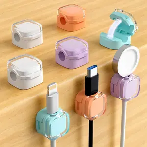 Magnetic Cord Organizer Holder, 6 Pack Wall Mounted Cable Clips, Desktop Cable Organizer Storage Management Clip, Home Organizer for Office Desk, Cable Management Kit