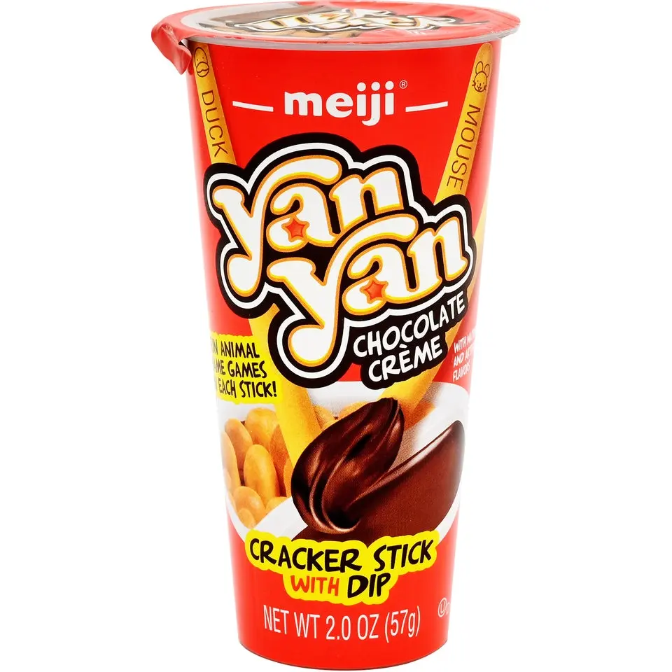 Meiji YanYan Crispy Biscuit & Cookie Sticks with Creamy Chocolate Dip, 2oz Ready-to-Eat Snacks, On-the-Go Treat, Contains Dairy & Wheat Meiji YanYan Crispy Biscuit & Cookie Sticks with Creamy Chocolate Dip, 2oz Ready-to-Eat Snacks, On-the-Go Treat, Contains Dairy & Wheat