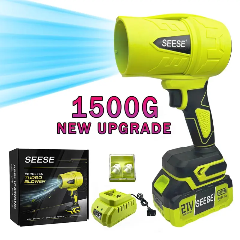 SEESE Cordless Leaf Blower Violent TurboFan,BrushlessPure Copper Motor With Battery, Handheld PowerfulDryer for Car,Car Drying after Wash, SnowRemoval SEESE Cordless Leaf Blower Violent TurboFan,BrushlessPure Copper Motor With Battery, Handheld PowerfulDryer for Car,Car Drying after Wash, SnowRemoval